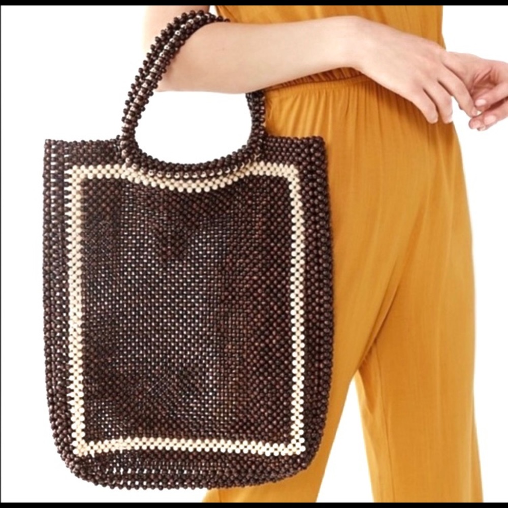 Urban Outfitters Bead Wooded Bag Tote/Clutch - New With Tag